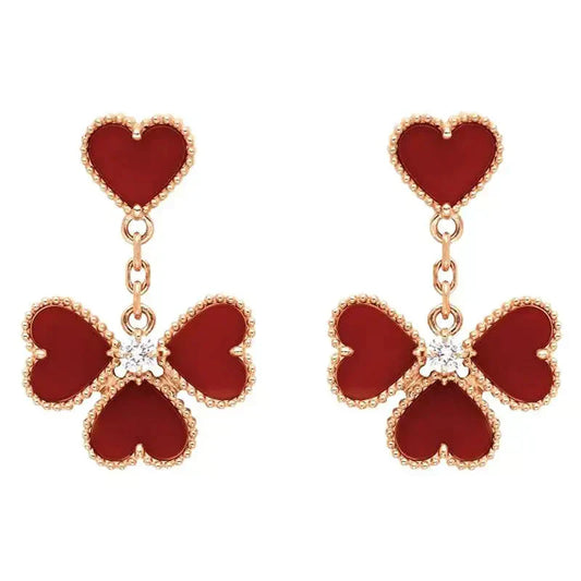 [Renovia Jewelry]SWEET CLOVER CARNELIAN EARRINGS