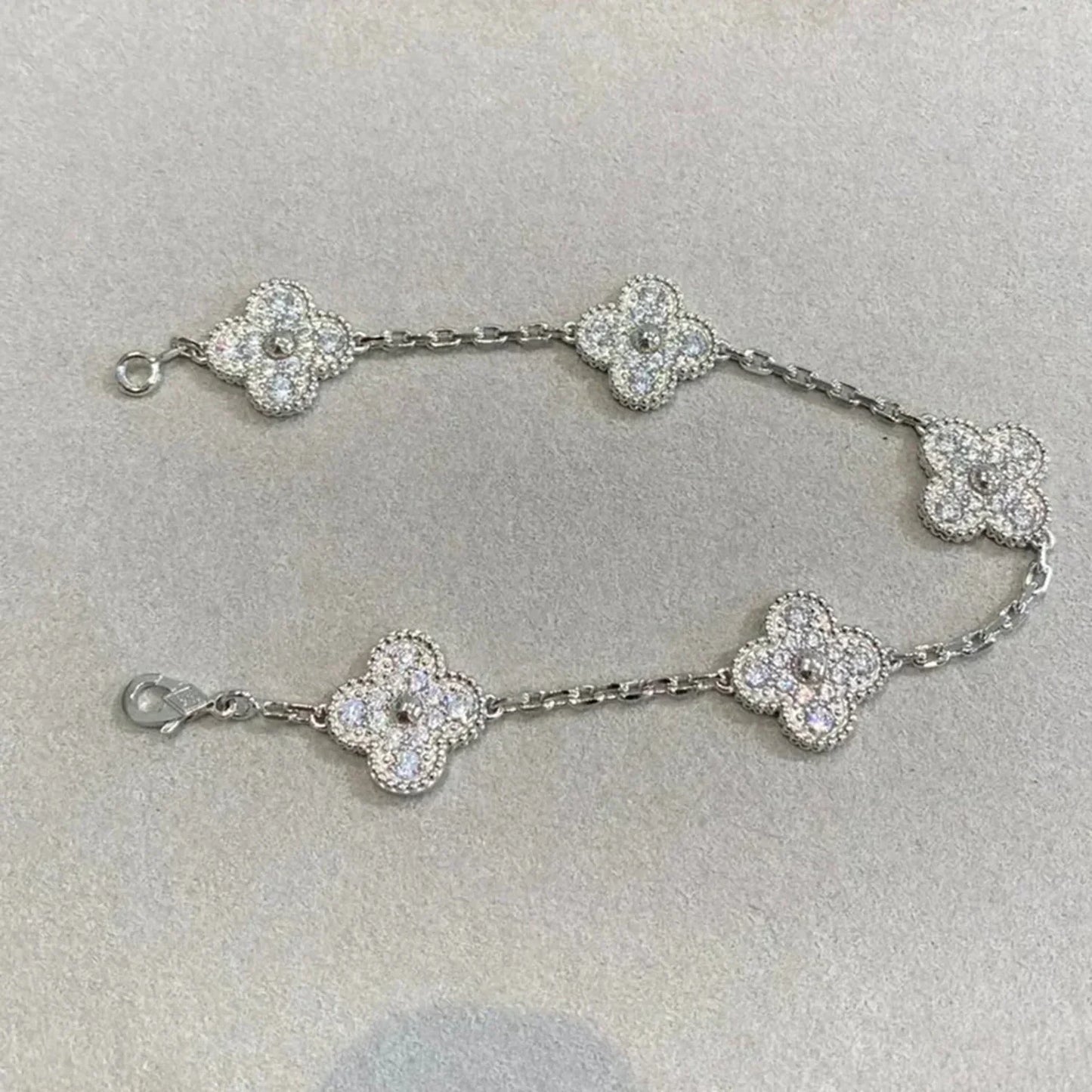 [StRenovia Jewelryar Jewelry] CLOVER 5 MOTIF FULL DIAMOND BRACELET COLLECTION