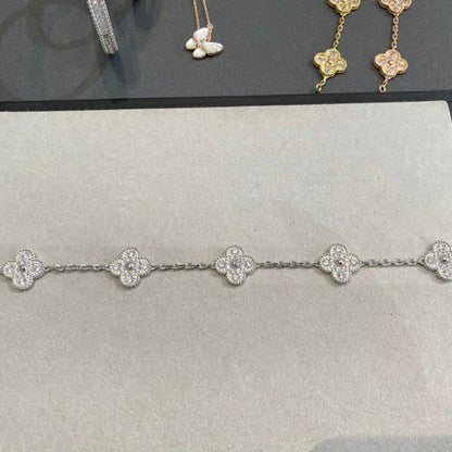 [StRenovia Jewelryar Jewelry] CLOVER 5 MOTIF FULL DIAMOND BRACELET COLLECTION