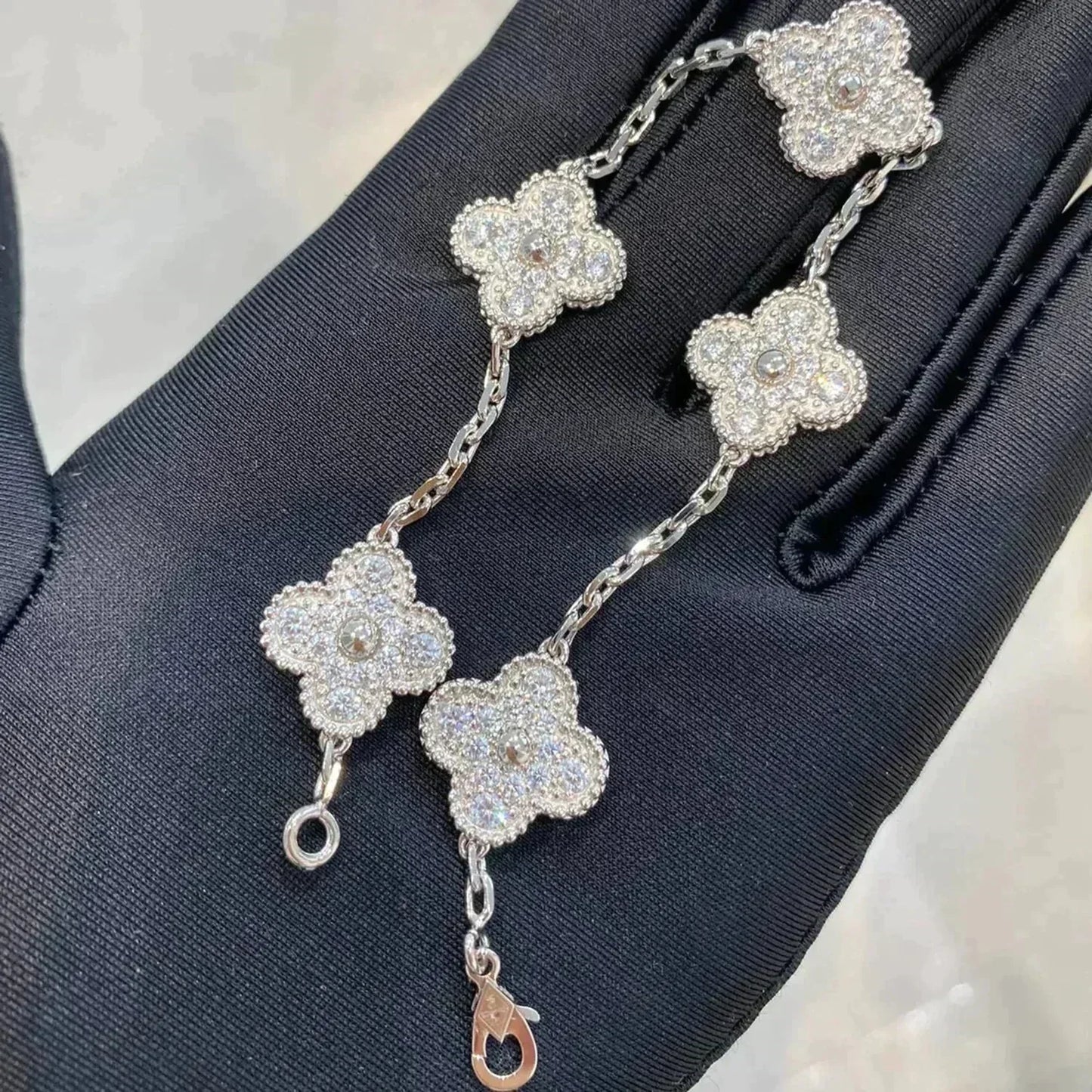 [StRenovia Jewelryar Jewelry] CLOVER 5 MOTIF FULL DIAMOND BRACELET COLLECTION