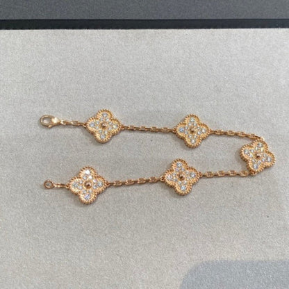[StRenovia Jewelryar Jewelry] CLOVER 5 MOTIF FULL DIAMOND BRACELET COLLECTION