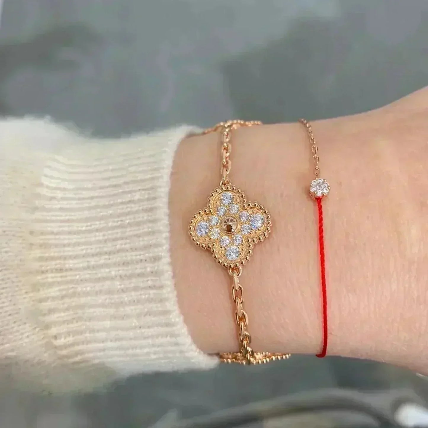 [StRenovia Jewelryar Jewelry] CLOVER 5 MOTIF FULL DIAMOND BRACELET COLLECTION