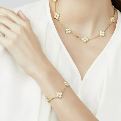 [StRenovia Jewelryar Jewelry] CLOVER 5 MOTIF FULL DIAMOND BRACELET COLLECTION