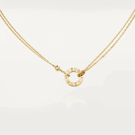 [Renovia Jewelry]LOVE NECKLACE 16MM 2 DIAMONDS