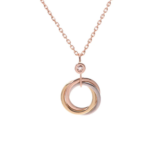 [Renovia Jewelry]TRINITY SILVER GOLD PINK GOLD NECKLACE
