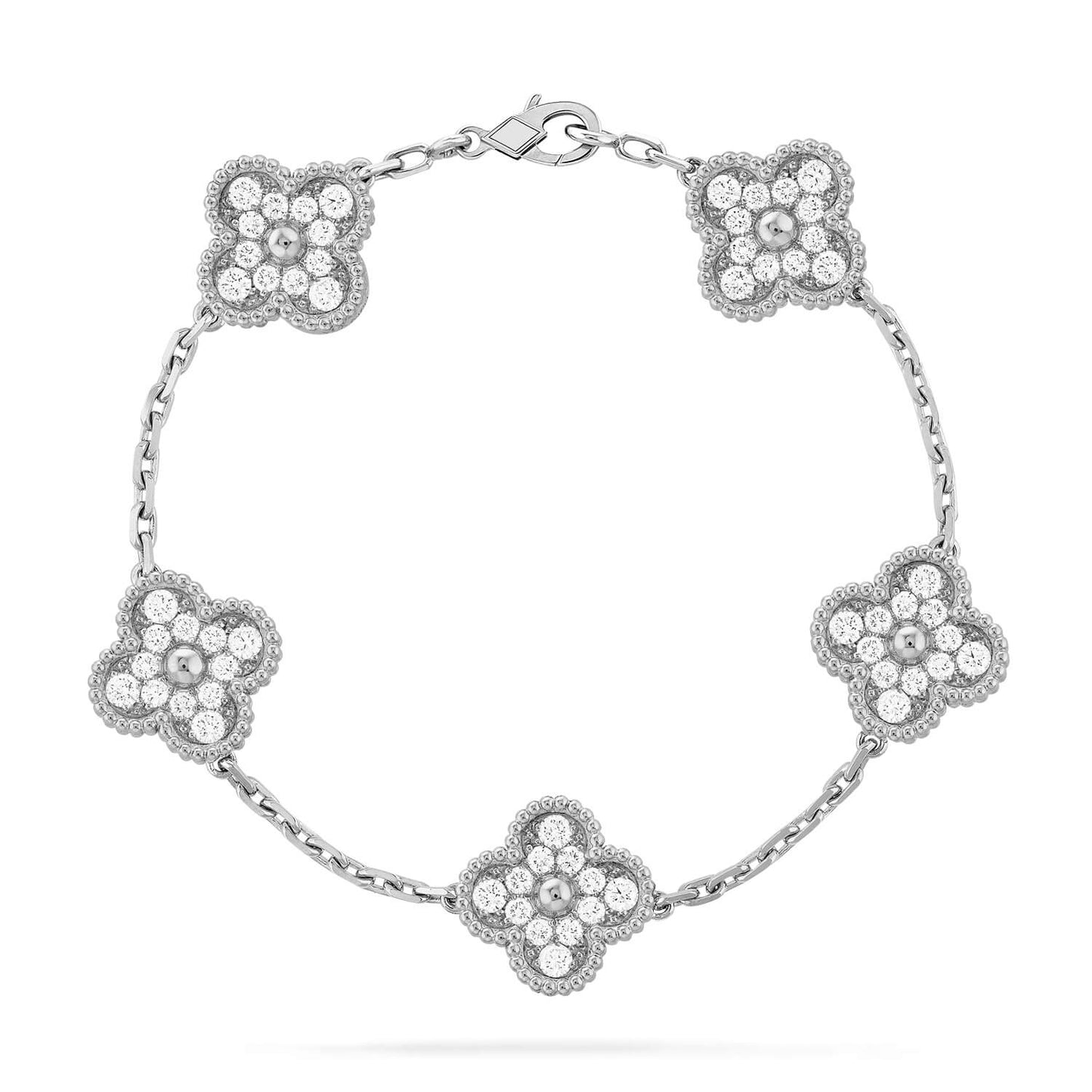 [StRenovia Jewelryar Jewelry] CLOVER 5 MOTIF FULL DIAMOND BRACELET COLLECTION