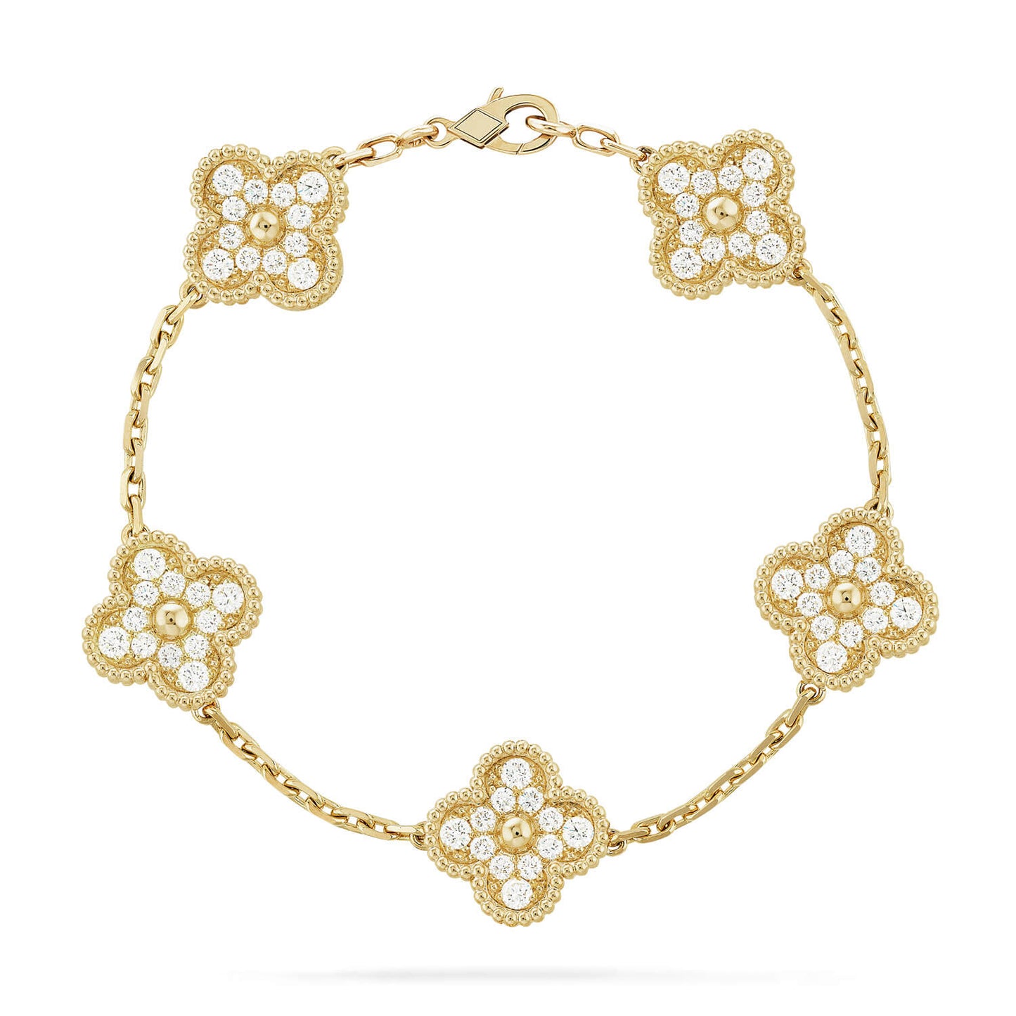 [StRenovia Jewelryar Jewelry] CLOVER 5 MOTIF FULL DIAMOND BRACELET COLLECTION