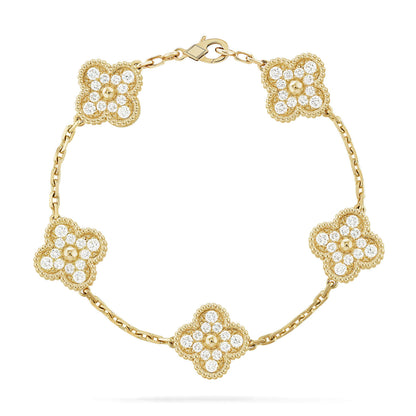 [StRenovia Jewelryar Jewelry] CLOVER 5 MOTIF FULL DIAMOND BRACELET COLLECTION