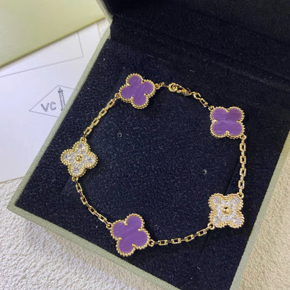 [Renovia Jewelry] CLOVER 5 MOTIF VIOLET BRACELET COLLECTION