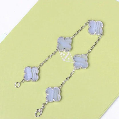 [Renovia Jewelry] CLOVER 5 MOTIF PURPLE CHALCEDONY BRACELET COLLECTION