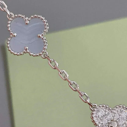 [Renovia Jewelry] CLOVER 5 MOTIF PURPLE CHALCEDONY BRACELET COLLECTION