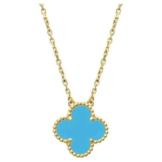 [Renovia Jewelry]CLOVER 15MM VINTAGE TURQUOISE NECKLACE
