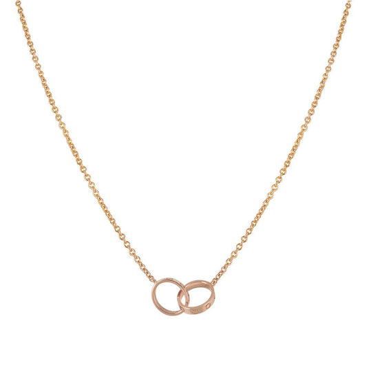 [Renovia Jewelry]LOVE NECKLACE DOUBLE RING PINK GOLD