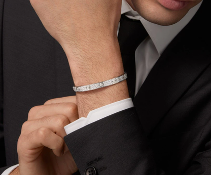 [Renovia Jewelry]NEW-LOVE-6.1MM-Width Diamond-Studded Bracelet