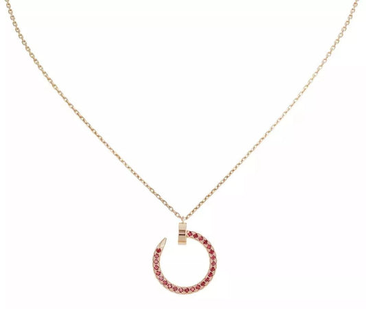 [Renovia Jewelry]JUSTE NECKLACE GOLD RED DIAMONDS