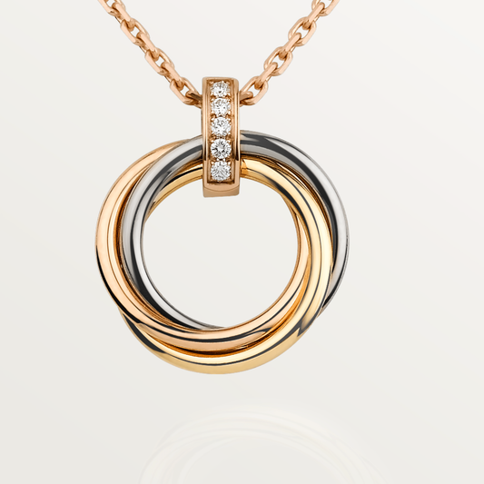 [Renovia Jewelry]TRINITY NECKLACE GOLD  DIAMONDS