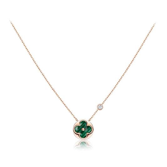 [Renovia Jewelry]SUN PEDANT PINK GOLD 1 DIAMOND NECKLACE